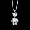 Movable Bear Pendant Necklace - SILVER 