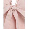 Robe Haute Basse Epaule Dénudée à Volants avec Nœud Papillon à Taille Empire - Rose clair L