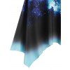 Galaxy Print Handkerchief Dress - multicolor L