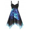 Galaxy Print Handkerchief Dress - multicolor L