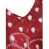 Water Drop Flower Print Tunic Tank Top - RED S