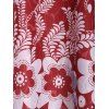 Water Drop Flower Print Tunic Tank Top - RED S