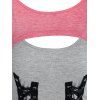 Shrug Top and Colorblock Lace Up Dress Twinset - GRAY XXXL