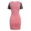 Ruched Lace Panel Tulip Dress - LIGHT PINK XXL