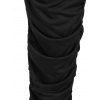 Drawstring High Rise Ruched Stacked Leggings - BLACK L