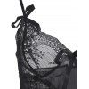 Lace Bowknot See Thru Lingerie Dress - BLACK L