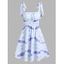 Robe Mini Teintée à Epaule Nouée à Taille Plissée en Ligne A - multicolor L