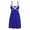 Lace Insert Surplice Sleep Dress - BLUE XL