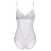 Lace Mesh Cupped Lingerie Teddy - WHITE XL
