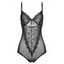 Lace Mesh Cupped Lingerie Teddy - BLACK L