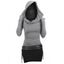 Robe Mini à Capuche Moulante Ceinturée Bicolore - Gris Clair XXL