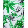 Palm Leaf Print Vacation Dress Sleeveless Mini Dress High Waist Fit And Flare Dress - GREEN XL