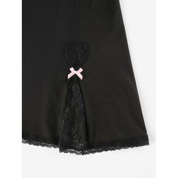 Bowknot Lace Panel Lingerie Cami Dress