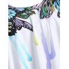 Tummy Control Tankini Swimwear Butterfly Print Bathing Suit Flounce Overlay High Waist Summer Beach Swimsuit - WHITE S