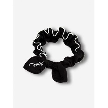 

Bowknot Contrast Trim Letter Embroidery Headband, Black