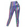 Pantalon de Soirée Métallique Brillant Grande Taille - multicolor L