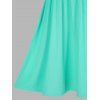 Cutout Lace Panel Mini Flare Dress - LIGHT GREEN XXXL