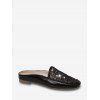 Chaussures à Mules Plates en Maille à Paillettes - Noir EU 39