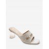 Sandales Transparentes en Fausse Perle à Talon Haut - Blanc Chaud EU 39
