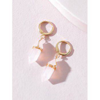 

Resin Stone Shape Charm Huggies Earrings, Light pink