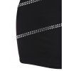 Rhinestone Embellished Cut Out Mini Slinky Dress - BLACK XL