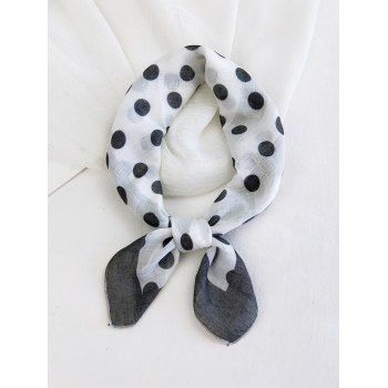 

Printed Polka Dot Cotton Linen Square Scarf, White