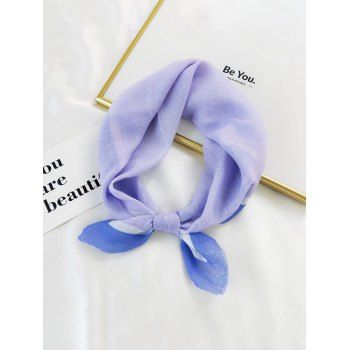 

Brief Colorblock Cotton Linen Square Scarf, Lavender blue