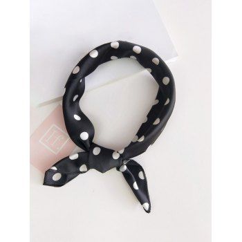 

Printed Polka Dot Satin Square Scarf, Black