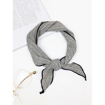 

Printed Herringbone Triangle Neck Scarf, Dark gray