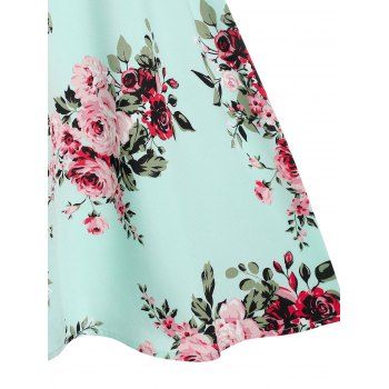 Floral Print Ruched Cutout Dress