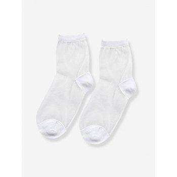 

Transparent Mesh Insert Socks, White