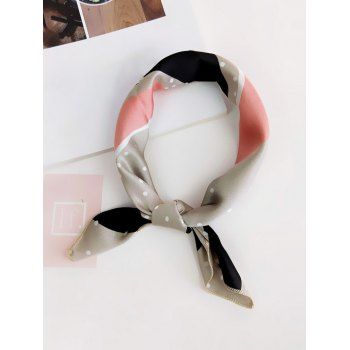 

Striped Dots Printed Colorblock Square Scarf, Multicolor n