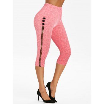 

High Waisted Crisscross Capri Leggings, Light pink