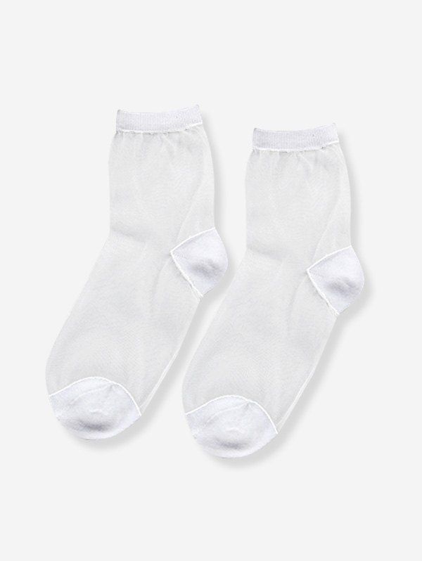 Transparent Mesh Insert Socks - WHITE 