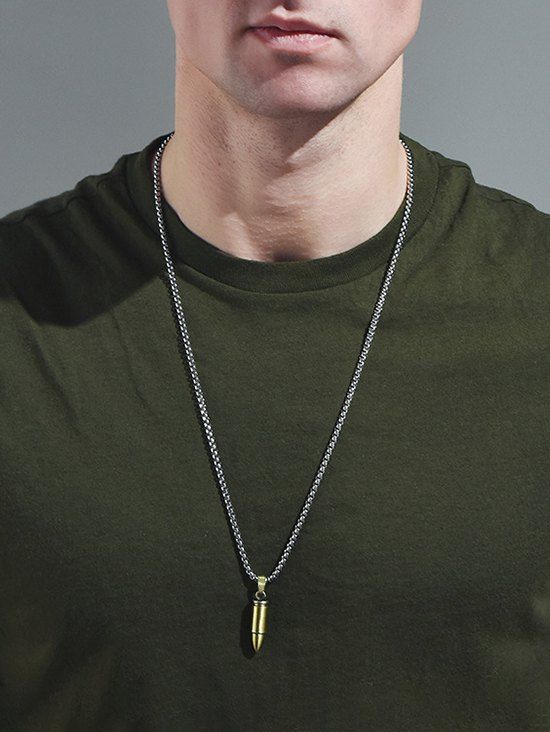 Collier en Chaîne avec Pendentif Balle Style Hip Hop - d'or 
