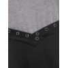 Grommet Criss Cross Cut Out Suspender Skirt Set - BLACK M