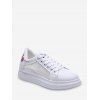 Chaussures de Baskets à Broderies Florales avec Lacets - Bleu EU 37