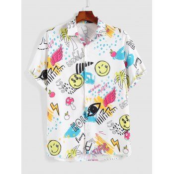 

Mixed Print Casual Short Sleeve Shirt, Multicolor a