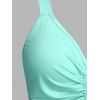Cinched Front O Ring Asymmetric Tank Top - LIGHT GREEN L