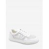 Chaussures de Baskets Plates en Maille Motif de Lettre à Lacets - Blanc EU 37