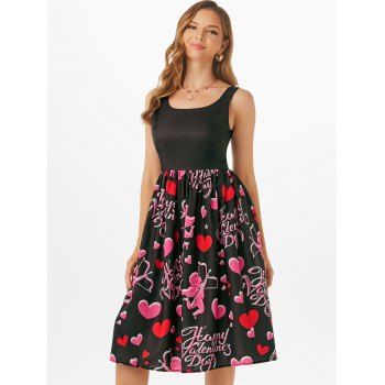 

Heart Cupid Print Sleeveless Dress, Multicolor