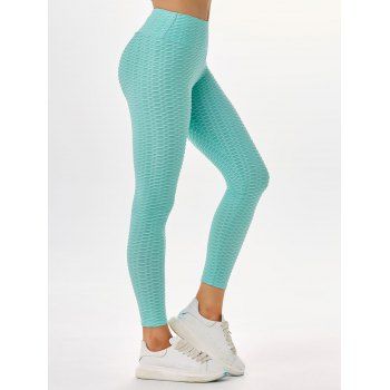 

Anti Cellulite Scrunch Bum Yoga Leggings, Light blue