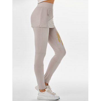 

Dreamcatcher Print Skinny Skirted Pants, Light gray