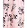 Vacation Sundress Rose Plaid Print Tie Knot Strap Summer A Line Dress - LIGHT PINK XL