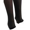 Faux Translucent Fleece Lining Stirrup Leggings - BLACK ONE SIZE