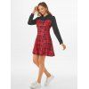 Plaid Cupped Hooded Mini Dress - RED M