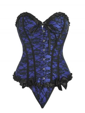 Lace Overbust Steel Boned Frilled Corset