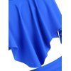 Maillot de Bain Tankini Drapé à Taille Haute à Volants - Bleu S