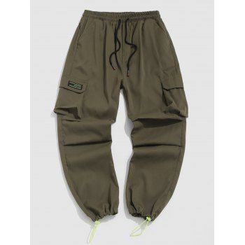 

Casual Letter Patch Cargo Pants, Army green