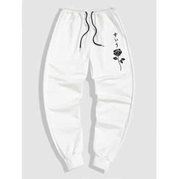 

Casual Rose Printed Sweatpants, White